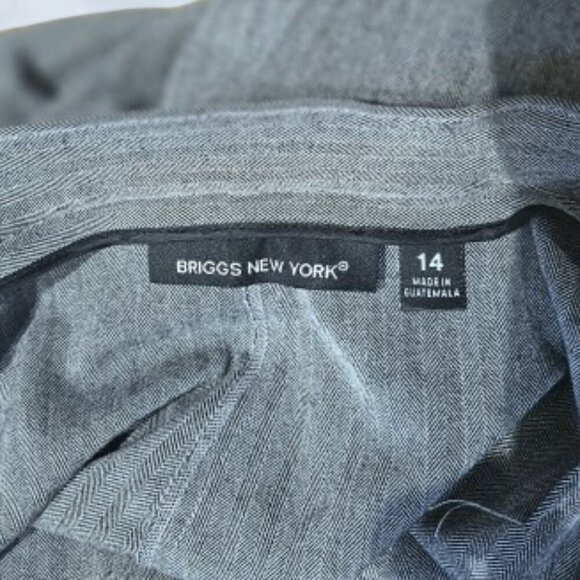 Briggs New York Gray Pin Stripe Pants - 14 - Picture 3 of 6
